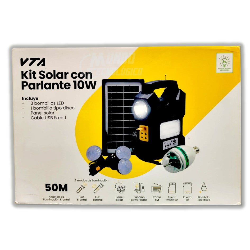 Kit solar con parlante 10W
