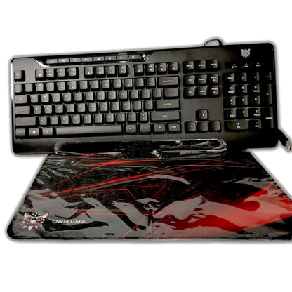 Combo Onikuma 5-1 TZ5006 (Mouse, teclado, diadema, soporte diademas, mouspad)